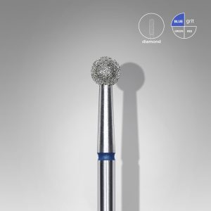 Zirkonien diamantvijl voor nagelverzorging met blauwe grip, precisie en glans.