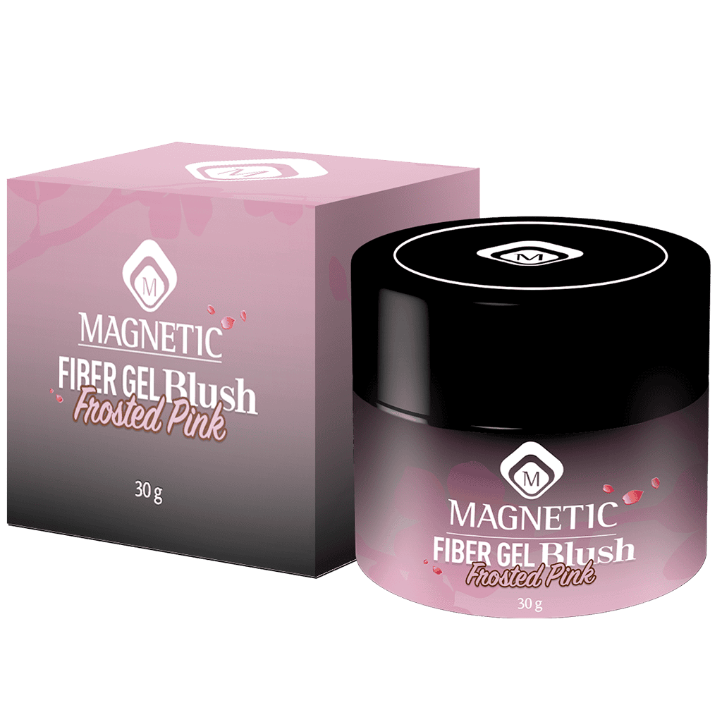 Magnetische fiber gel blush Frosted Pink voor professionele nagelverzorging.