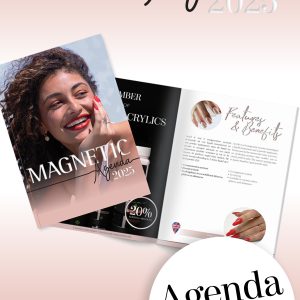 Magnetische nagelagenda 2025 met stijlvolle ontwerp en praktische planning voor nagelstudio's.