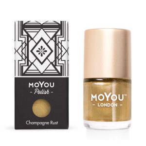 Gouden nagellak van MoYou London voor elegante manicure en nail art creaties.