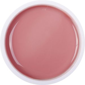 Roze nagellak in een wit potje, perfect voor manicure en nagelverzorging.