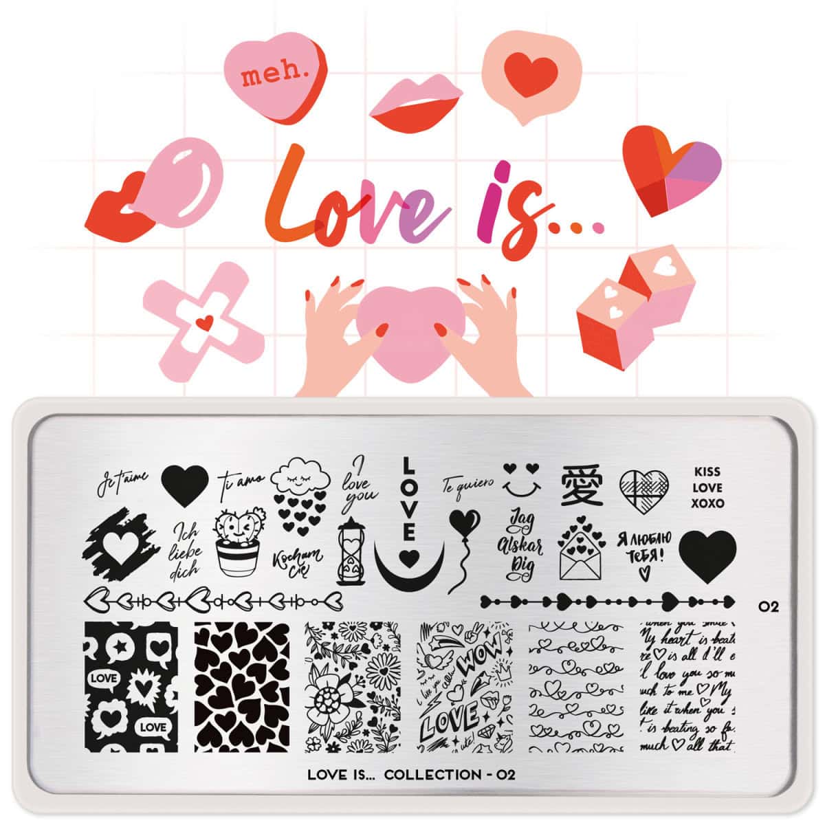 Hartvormige en liefdevolle symbolen voor nagelkunst en nail art, met romantische en speelse ontwerpe.
