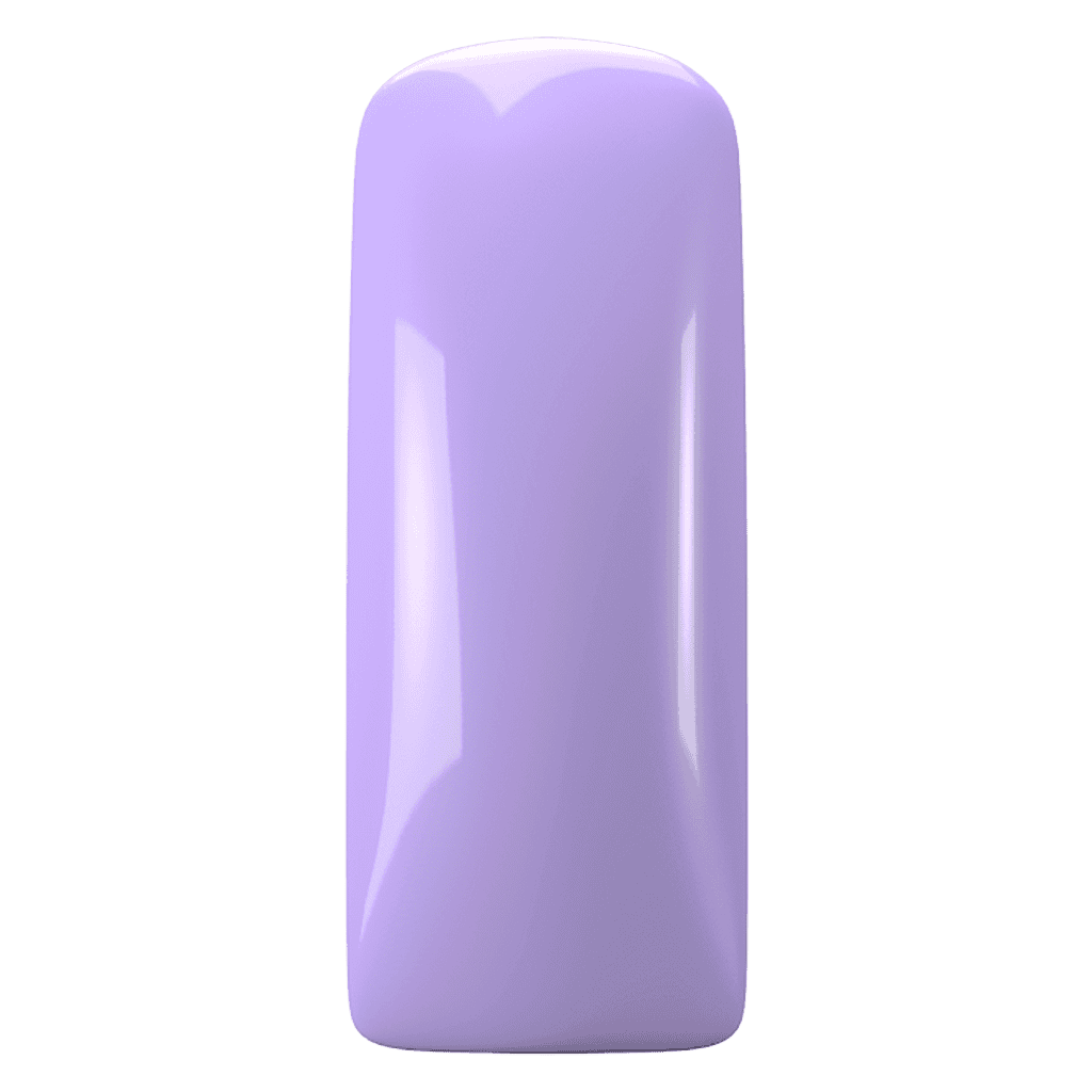 Paars gelakte nagel met glanzende afwerking, perfect voor manicure.