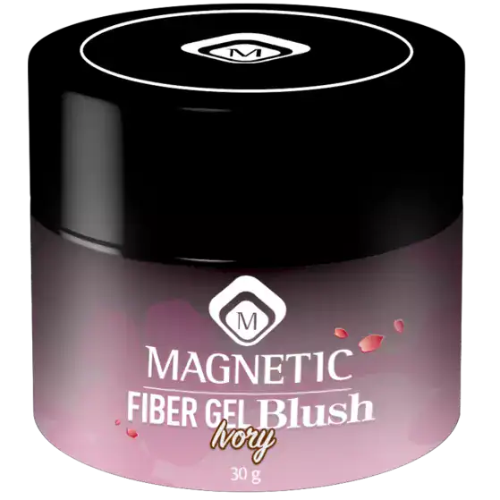 Magnetische fiber gel blush in ivory voor natuurlijke nagelkleuren.