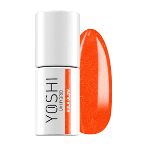 Yoshi UV Hybrid nagellak in oranje kleur met glans, geschikt voor professionele nagelverzorging.