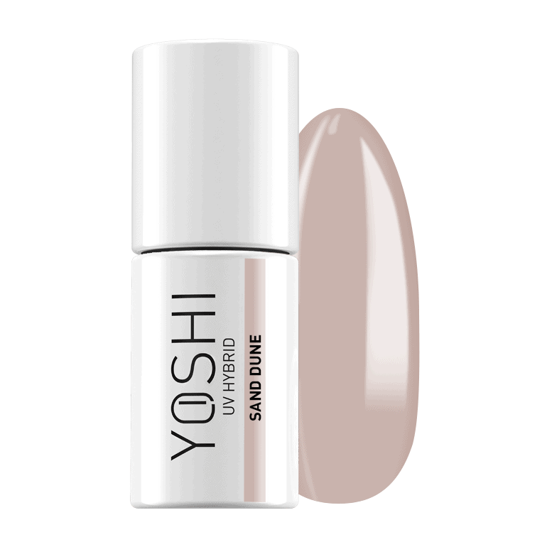 YOSHI UV Hybrid nagellak in Sand Dune, perfect voor langdurige manicure.