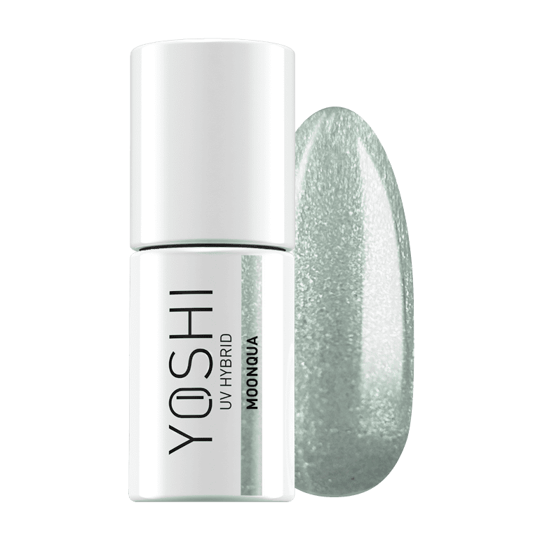 YOSHI UV Hybrid gel nagellak in mintgroen met glansafwerking, geschikt voor professionele nagelverzo.