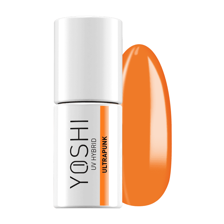 UV Hybrid nagellak in oranje kleur, Yoshi Ultra Punk, voor professionele nagelverzorging en design.