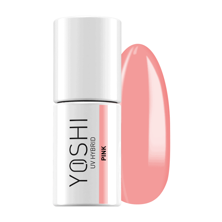 Yoshi UV Hybrid nagellak in roze, geschikt voor gelnagels en manicure.