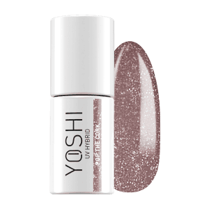 Yoshi UV hybride nagellak in Poth The Cork, glanzende roze tint, perfect voor manicure.