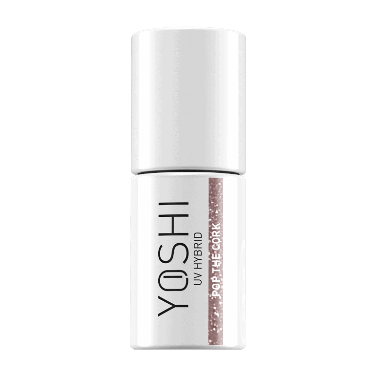 Yoshi UV Hybrid nagellak in zachte roze tint, ideaal voor langdurige manicure.
