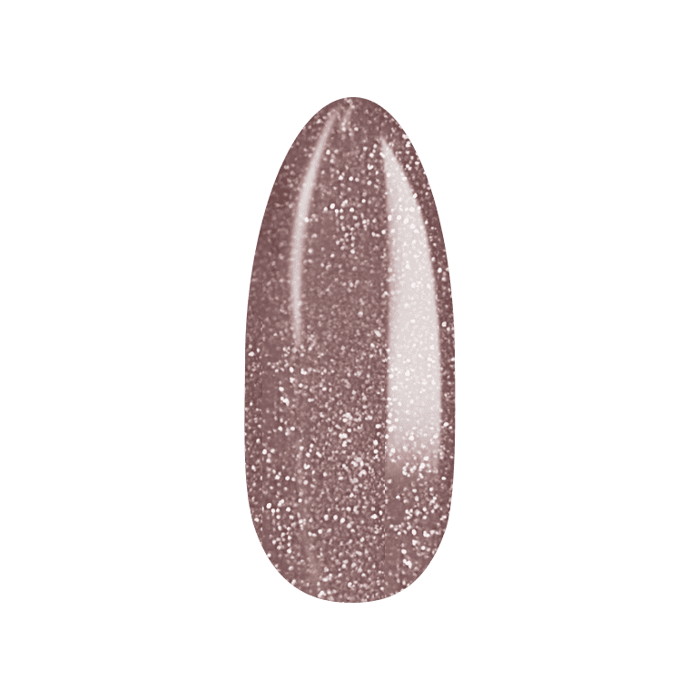 Glitter nagel met glanzende afwerking en subtiele textuur.