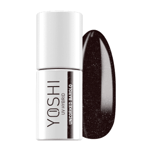 Yoshi UV Hybrid nagellak in Uncovered Barolo, perfect voor langdurige manicure.