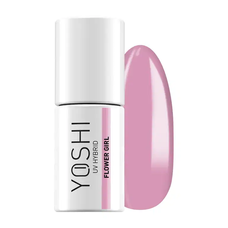 Yoshi UV Hybrid nagellak in roze, geschikt voor gelnagels en manicure.