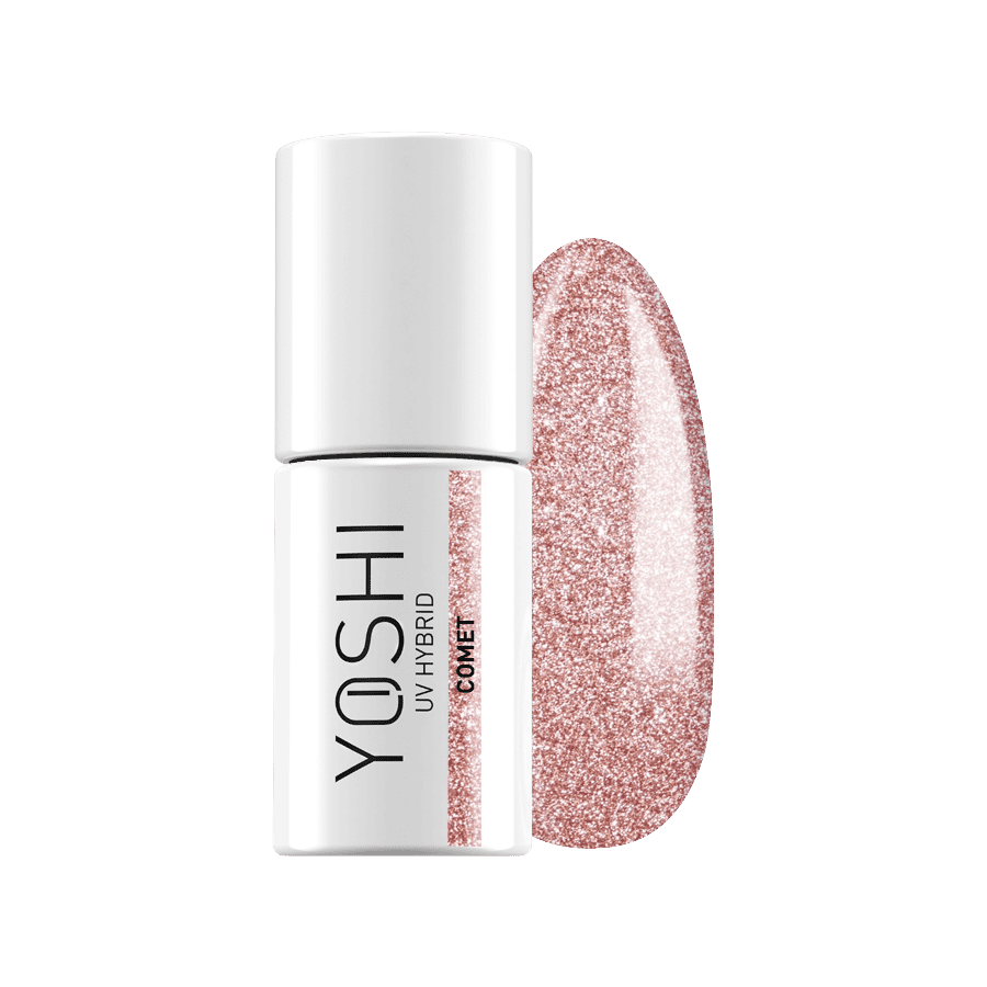 Yoshi UV Hybrid nagellak in roze goud, perfect voor langdurige en glanzende nagels. Ideaal voor prof.