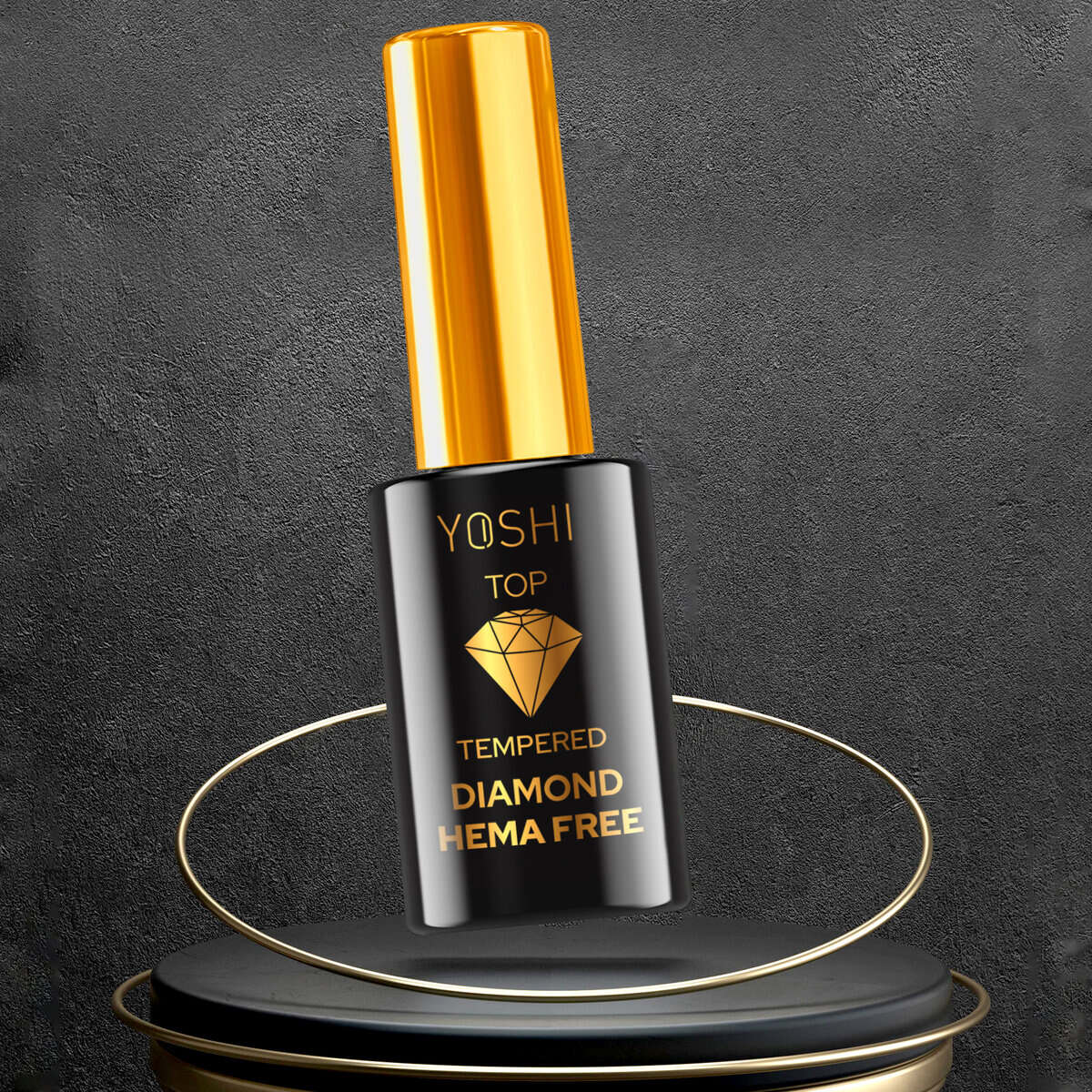 Yoshi top gel met diamantafwerking, geschikt voor professionele nagelverzorging.