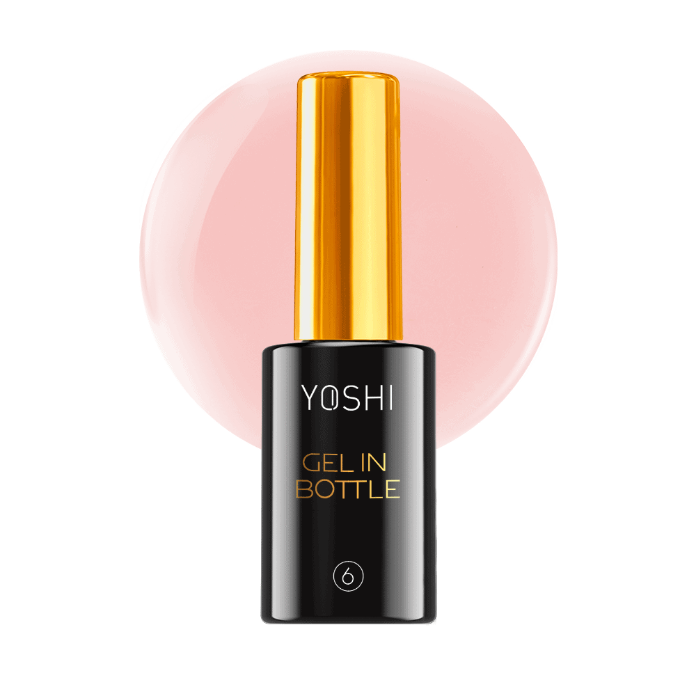 Yoshi gel nagellak in flesje met gouden dop, perfect voor professionele nagelkunst.