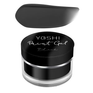 Yoshi Paint Gel zwart voor professionele nagelkunst en gelnagels.