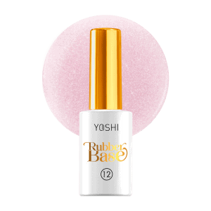 Yoshi Rubber Base nagellak in wit met gouden dop, perfect voor gelnagels en manicure.