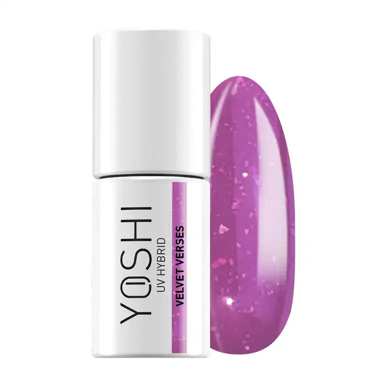Yoshi UV Hybrid nagellak in velvet violet kleur, geschikt voor gelnagels.