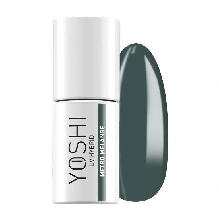 Yoshi UV Hybrid nagellak in donkergrijze kleur, geschikt voor gelnagels.
