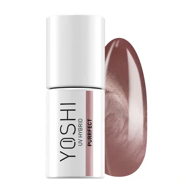 Yoshi UV Hybrid nagellak in roze tint, perfect voor langdurige manicure.