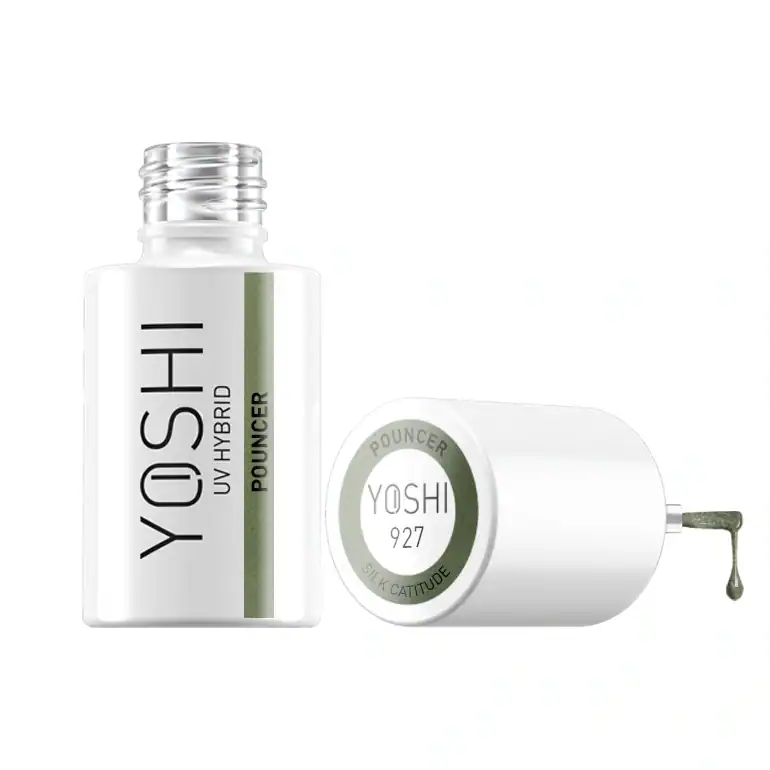 Yoshi UV Hybrid Pouncer nagellak met druppelformule voor professionele nagelkunst.