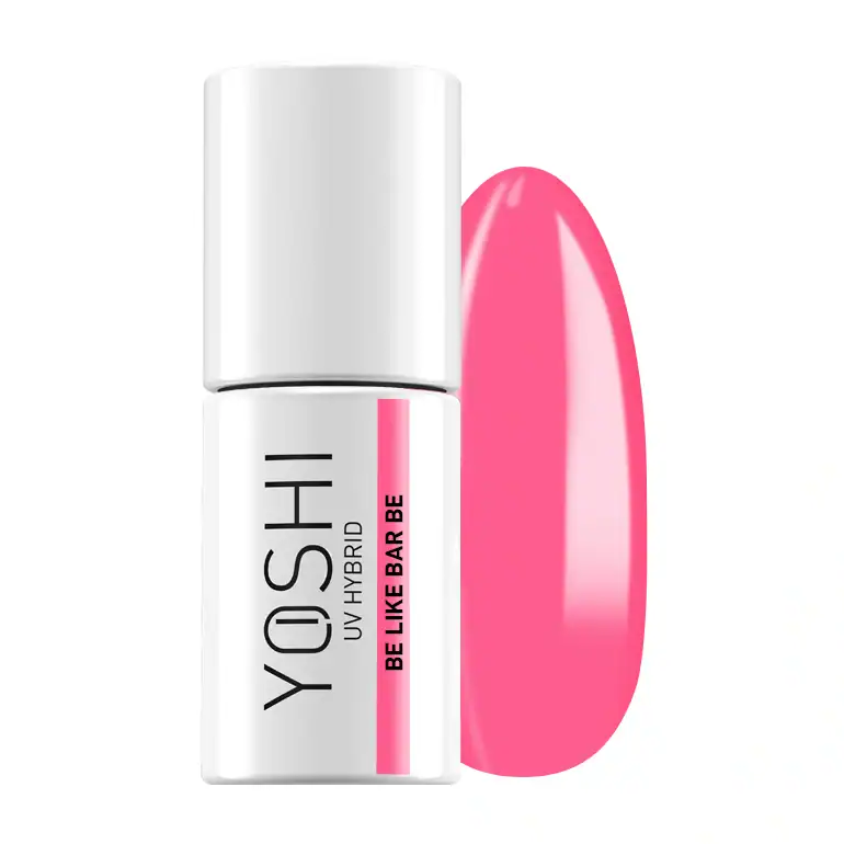 Yoshi UV Hybrid nagellak in roze kleur met bijpassende nagelstaaf.