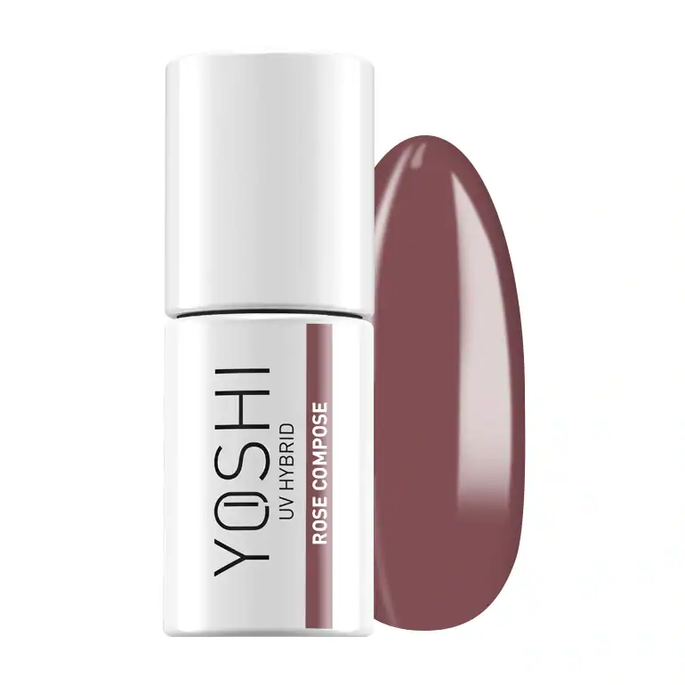 Yoshi UV Hybrid nagellak in roze rosé kleur, ideaal voor langdurige manicure.