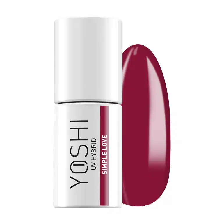 Yoshi UV Hybrid nagellak in dieprood kleur, perfect voor langdurige manicure.