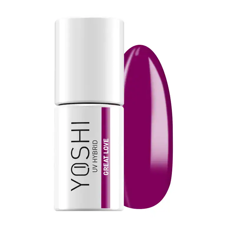 Yoshi UV Hybrid nagellak in diepe paarse kleur, perfect voor stijlvolle nagelverzorging.