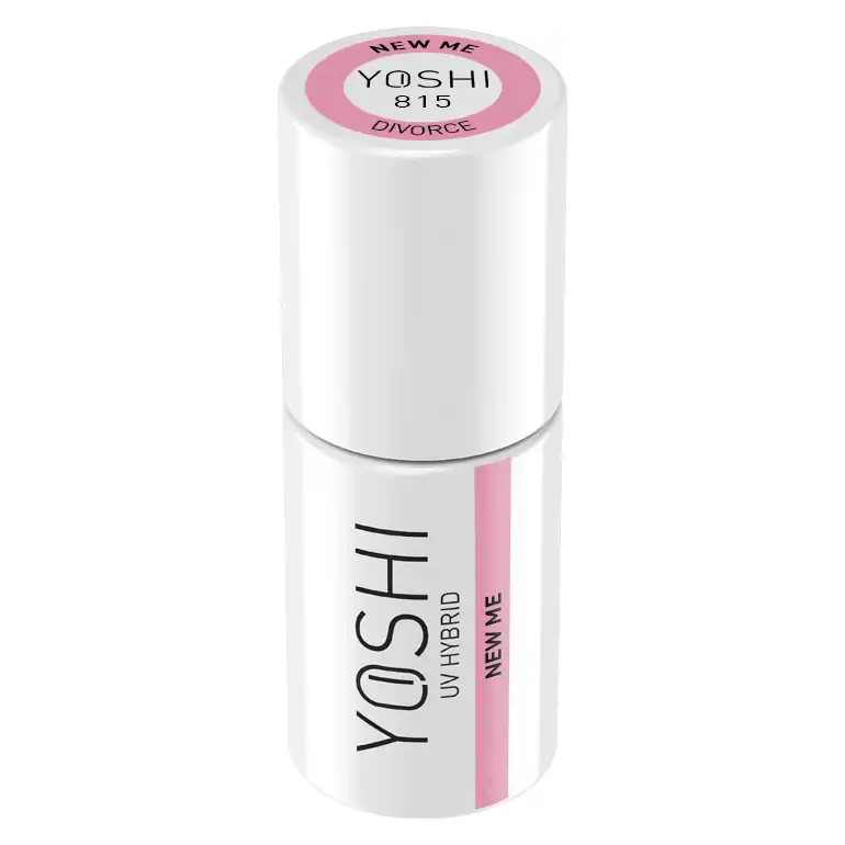 Yoshi UV Hybrid nagellak in wit en roze, ideaal voor langdurige manicure.