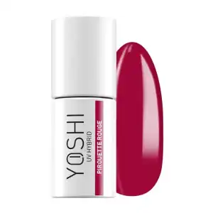 Yoshi UV Hybrid nagellak in dieprode kleur, perfect voor stijlvolle manicure en pedicure.