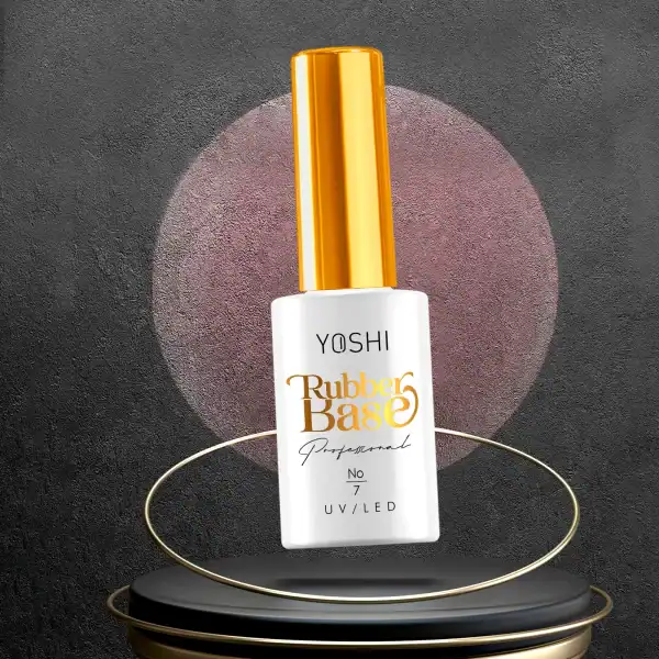 Yoshi Rubber Base 5 UV/LED nagellak voor professionele nagelverzorging.