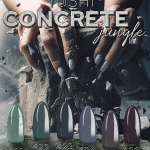 Concrete Jungle nagelontwerp met diverse grijstinten en matte afwerking.