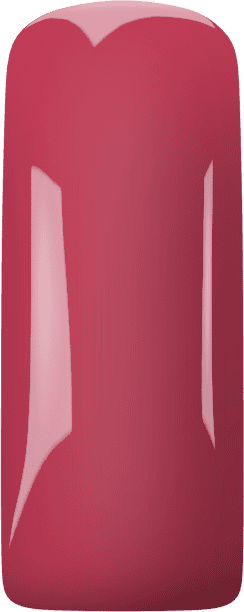 Gelnagel met glanzende roze afwerking en elegante vorm voor stijlvolle nagelverzorging.