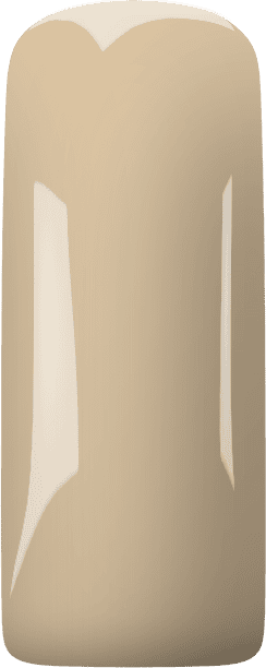 Kortnep op een natuurlijke nagel met een glanzende, neutrale nagellak in een salon setting.
