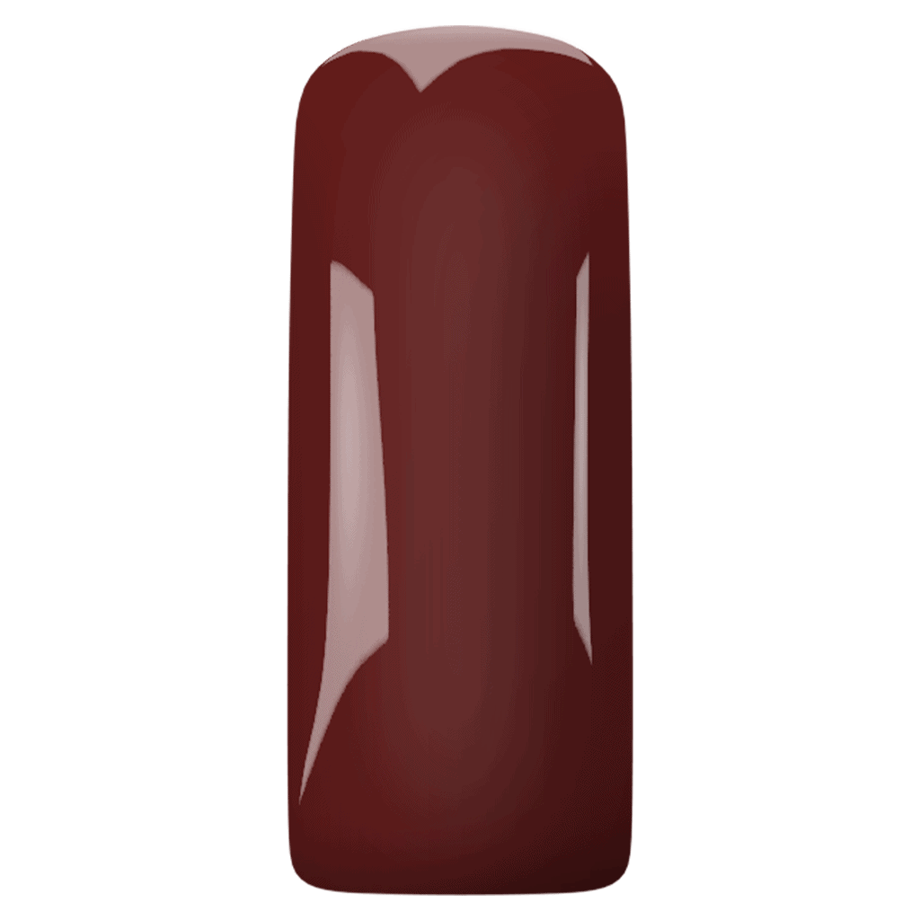 Gelnagel met diepe wijnrode kleur en glanzende afwerking, perfect voor elegante nagelstyling.