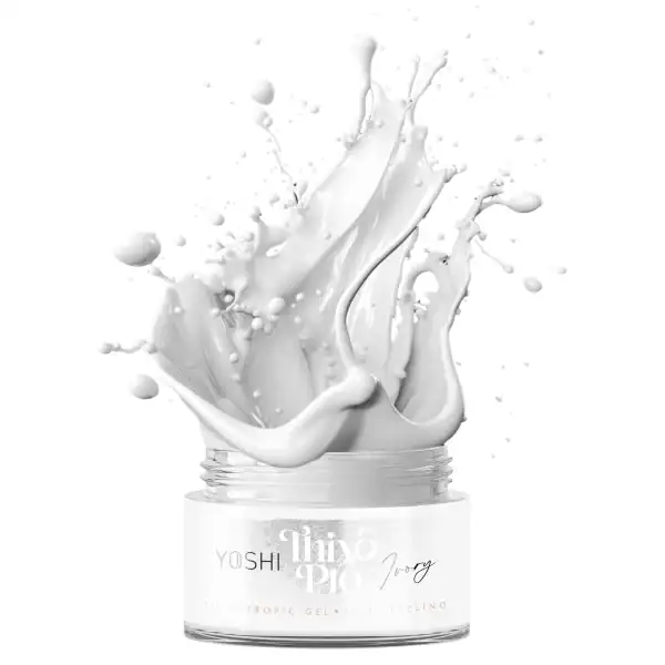 Zwarte achtergrond met witte nagellak en gel voor manicure en pedicure, Indiki Nails.
