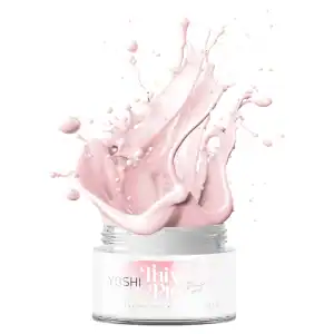 Luxe gelnagellak in een jar met roze lak die uit de pot spat.
