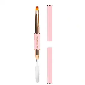 Zachte roze cuticle pusher met dubbele uiteinden voor nagelverzorging en manicure.