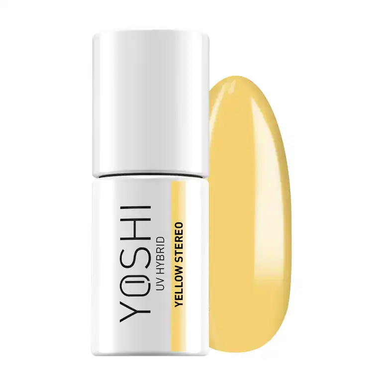 Yoshi UV Hybrid gel nagellak in geel, perfect voor professionele nagelkunst.