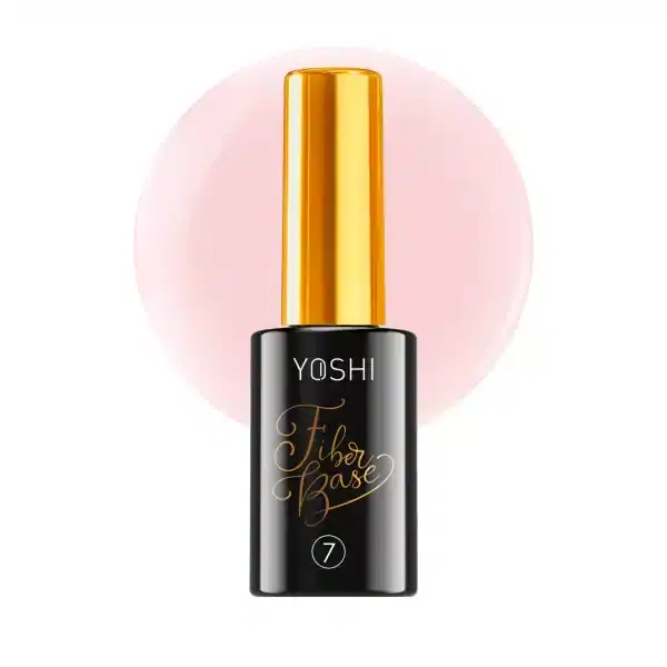 Yoshi Fiber Base nagellak voor sterke, flexibele nagels, 7 ml, professioneel gebruik.
