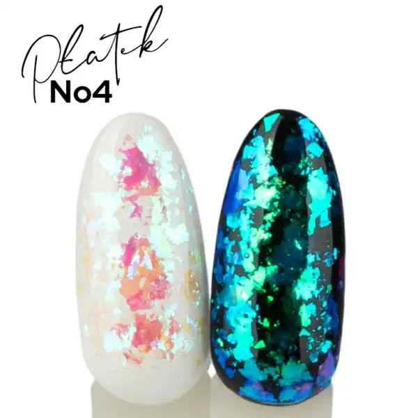 Nagelkunst met iriserende en holografische effecten, perfect voor manicure en nagelontwerp.