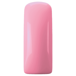 Roze gelnagel met glanzende afwerking, perfect voor manicure en nagelkunst.