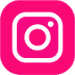 Instagram logo on a pink background.
