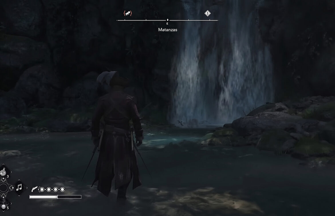 Digging for treasure behind the waterfall
