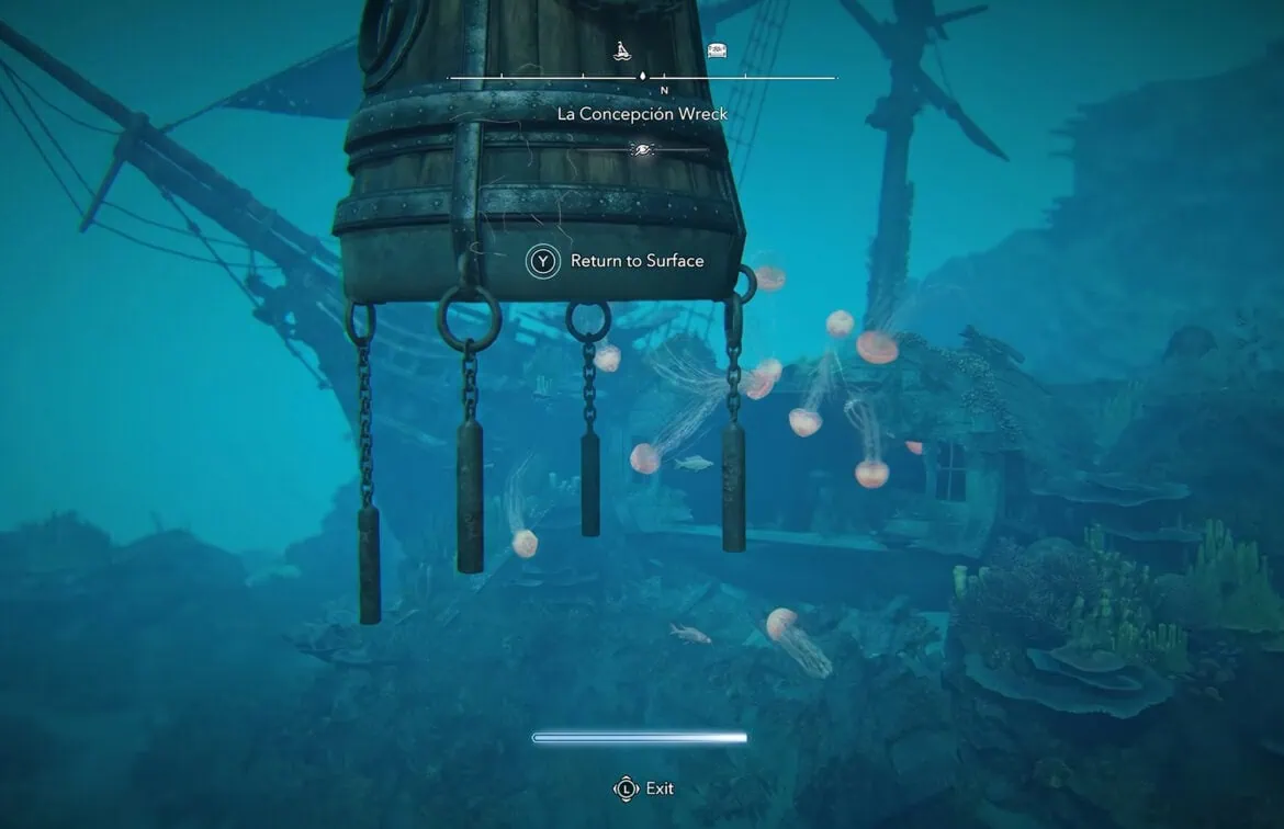 A large ship immediately after submerging