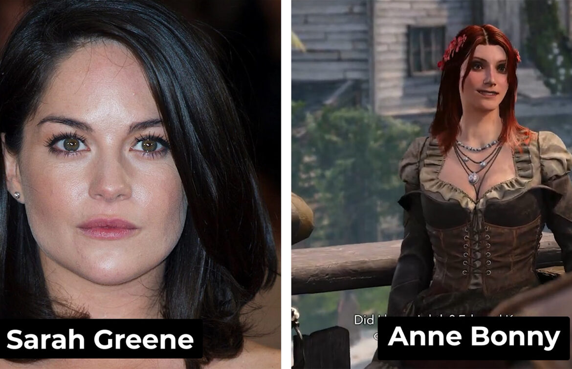 Anne Bonny is voiced by an actor Sarah Greene
