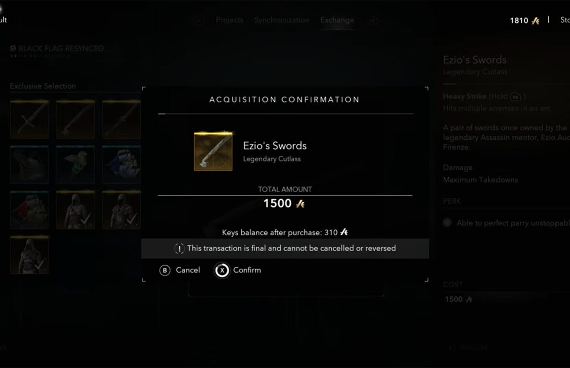 Buy for 1,500 Animus Keys